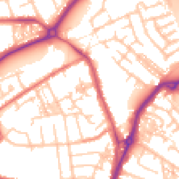 Daytime road noise heatmap for TS20 1SR