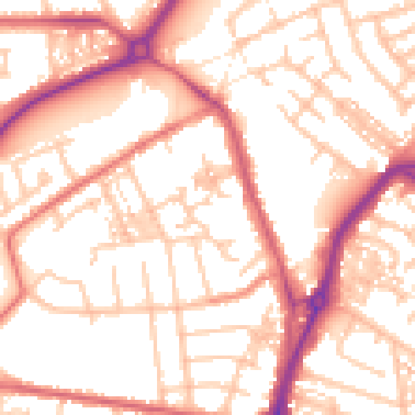 Daytime road noise heatmap for TS20 1TR