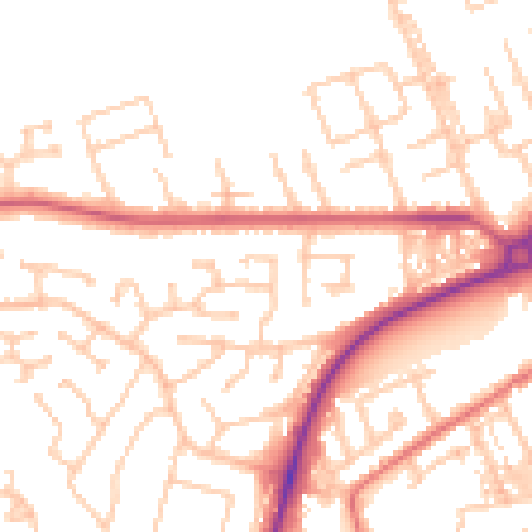 Daytime road noise heatmap for TS20 1TX