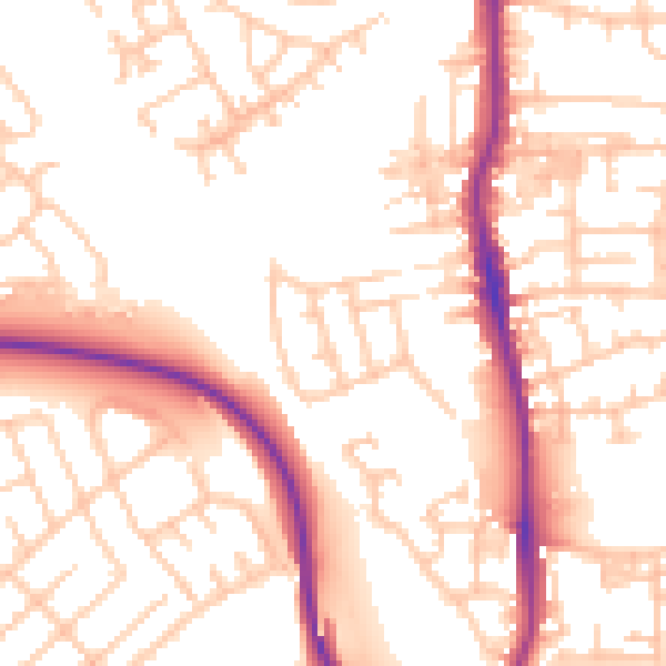 Daytime road noise heatmap for TS20 2DQ