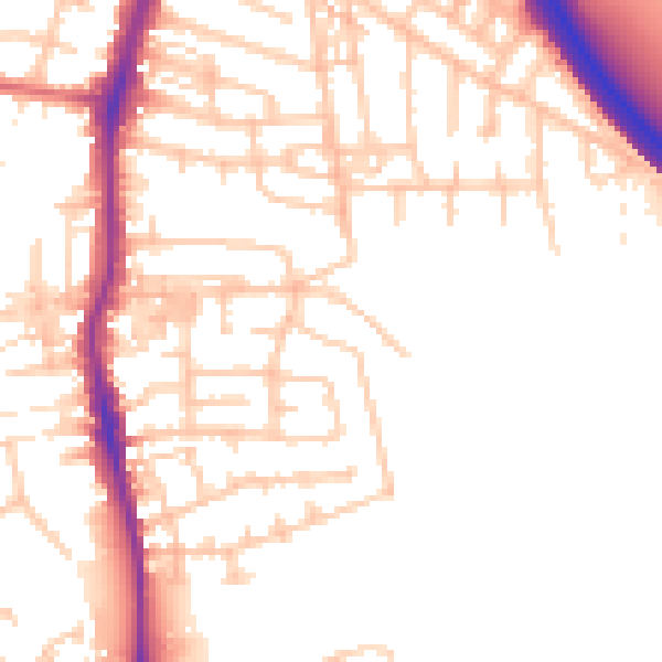 Daytime road noise heatmap for TS20 2EX