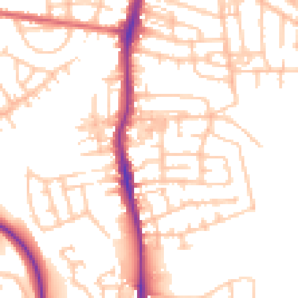 Daytime road noise heatmap for TS20 2HL
