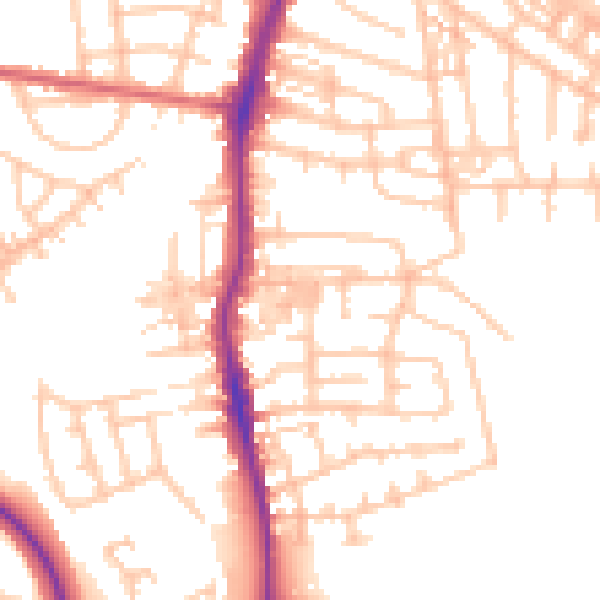 Daytime road noise heatmap for TS20 2HQ