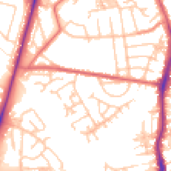 Daytime road noise heatmap for TS20 2NF