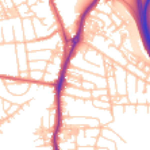 Daytime road noise heatmap for TS20 2NS