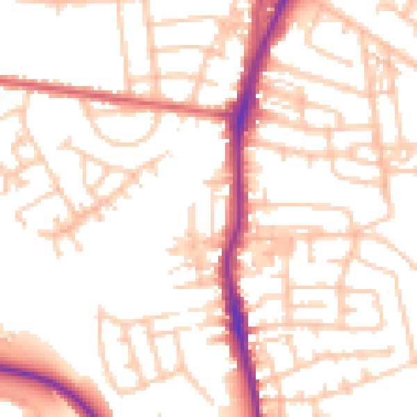 Daytime road noise heatmap for TS20 2PS