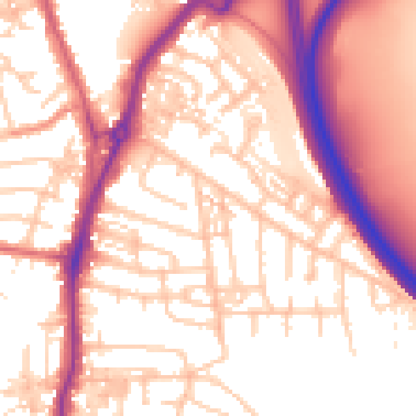 Daytime road noise heatmap for TS20 2QX