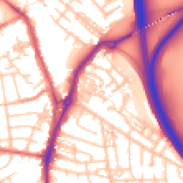 Daytime road noise heatmap for TS20 2SR