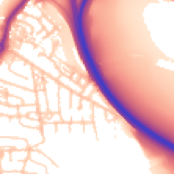 Daytime road noise heatmap for TS20 2TT