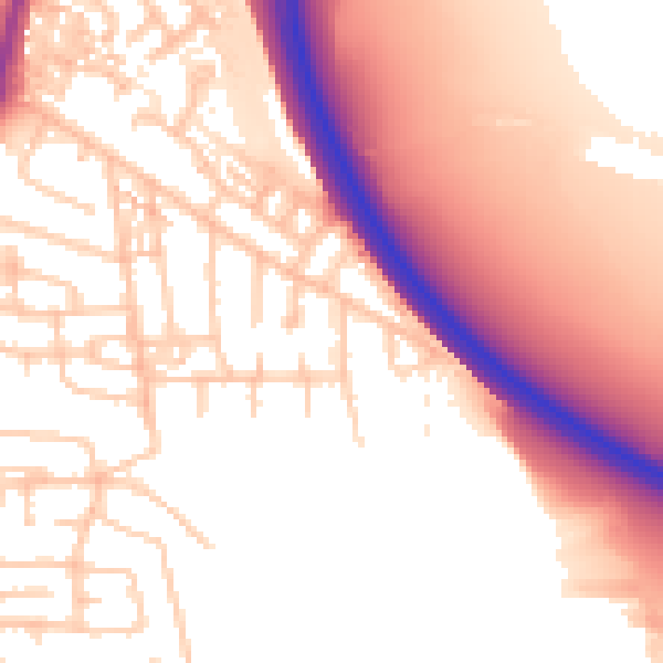 Daytime road noise heatmap for TS20 2TX