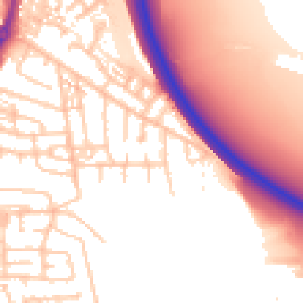 Daytime road noise heatmap for TS20 2UB