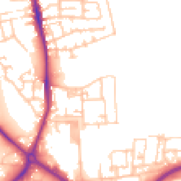 Daytime road noise heatmap for TS20 2XG