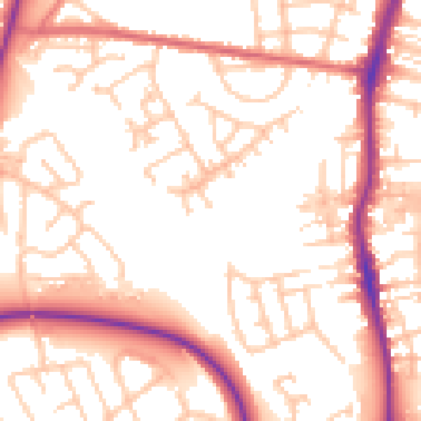 Daytime road noise heatmap for TS20 2XY
