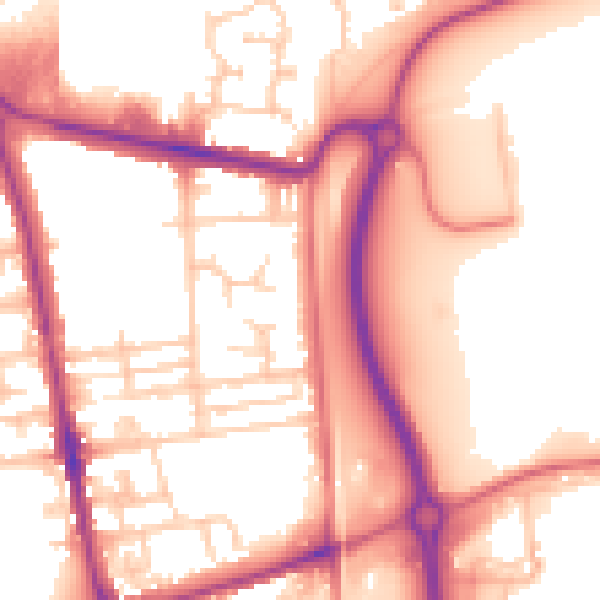 Daytime road noise heatmap for TS24 8LR