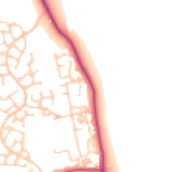 Daytime road noise heatmap for TS25 1AB