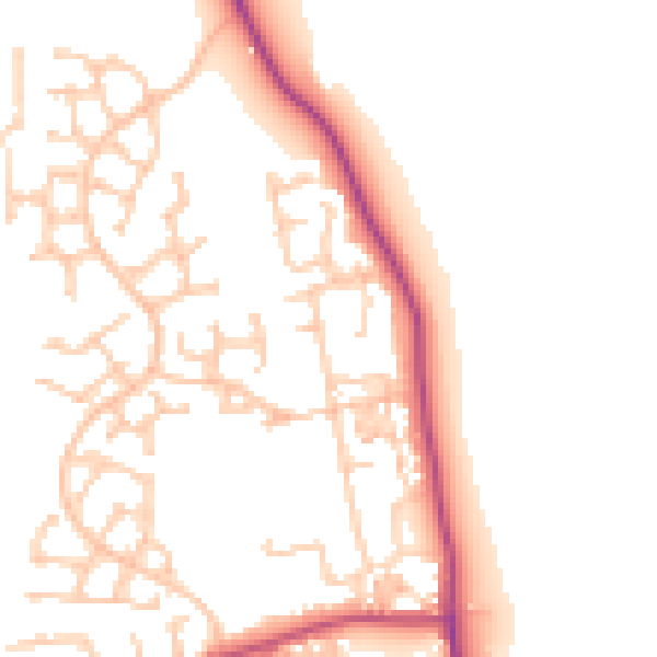 Daytime road noise heatmap for TS25 1AD