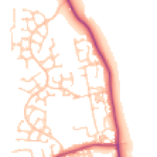 Daytime road noise heatmap for TS25 1AE