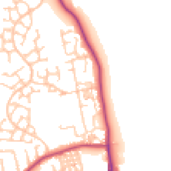 Daytime road noise heatmap for TS25 1AG