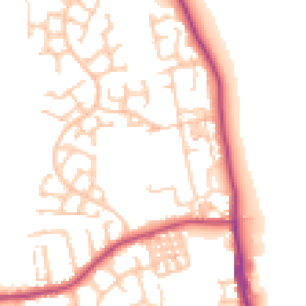 Daytime road noise heatmap for TS25 1AJ