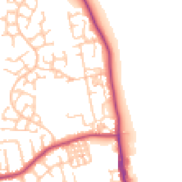 Daytime road noise heatmap for TS25 1AL