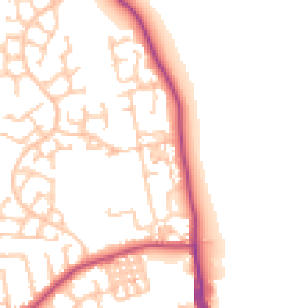 Daytime road noise heatmap for TS25 1AN