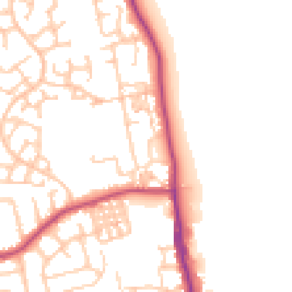 Daytime road noise heatmap for TS25 1AS