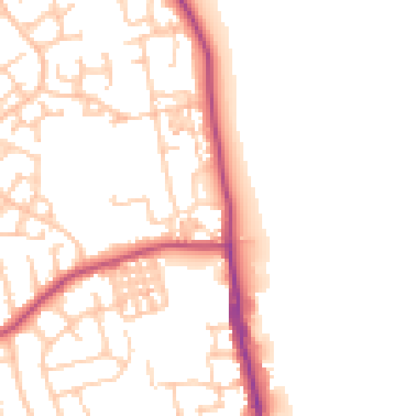 Daytime road noise heatmap for TS25 1AT