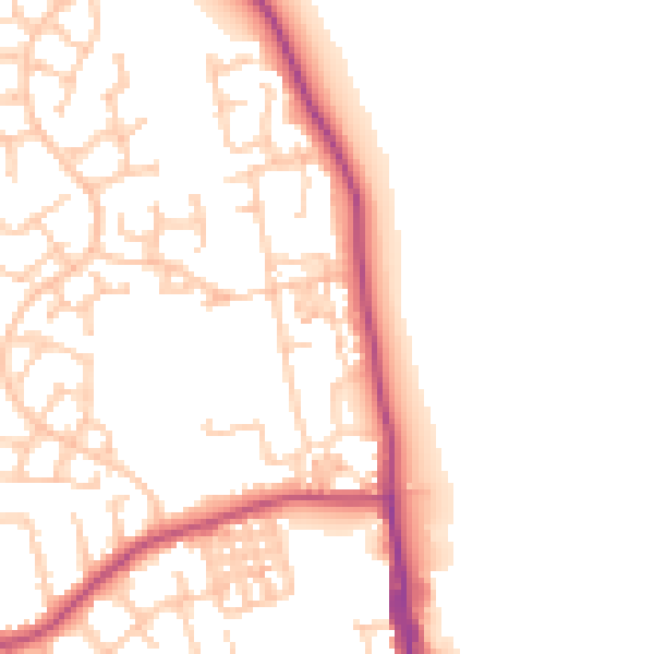 Daytime road noise heatmap for TS25 1AW