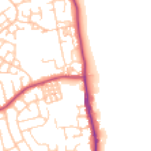 Daytime road noise heatmap for TS25 1AX