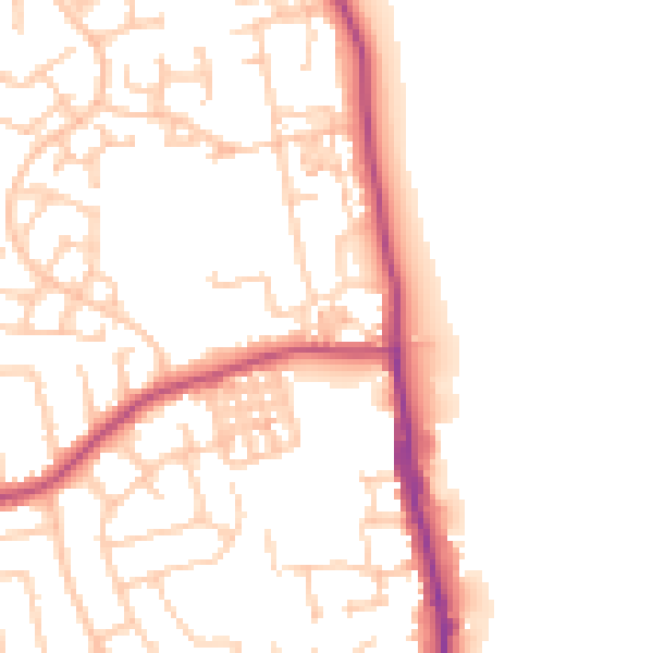 Daytime road noise heatmap for TS25 1AY