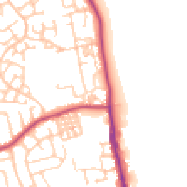 Daytime road noise heatmap for TS25 1AZ