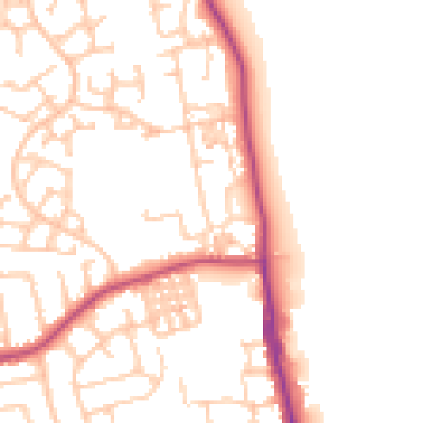 Daytime road noise heatmap for TS25 1BA