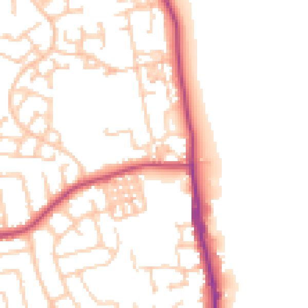 Daytime road noise heatmap for TS25 1BE