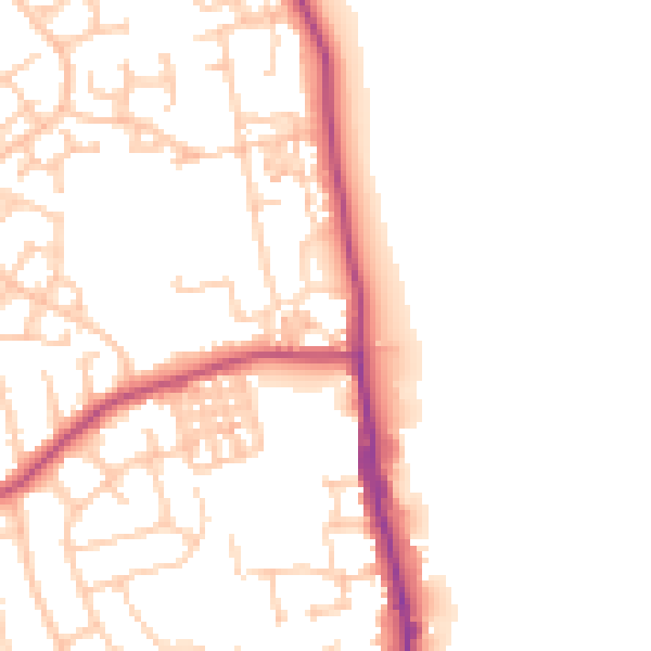 Daytime road noise heatmap for TS25 1BF