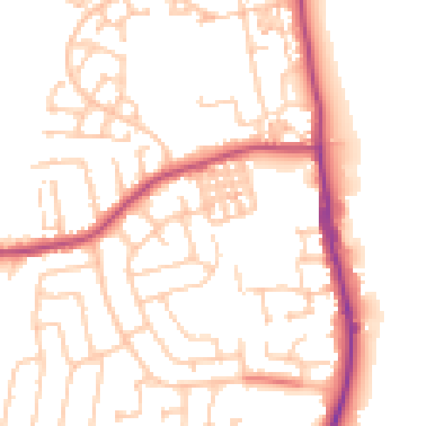 Daytime road noise heatmap for TS25 1BJ