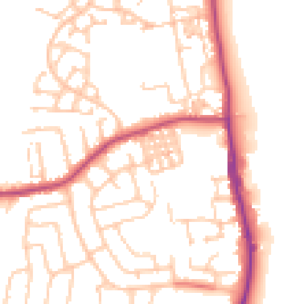 Daytime road noise heatmap for TS25 1BL