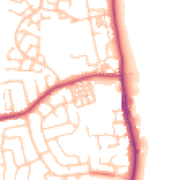 Daytime road noise heatmap for TS25 1BP