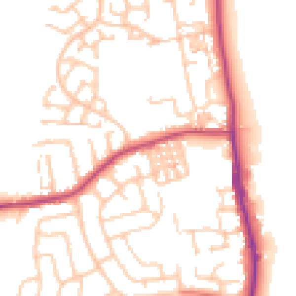 Daytime road noise heatmap for TS25 1BQ