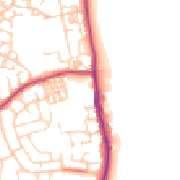 Daytime road noise heatmap for TS25 1BT