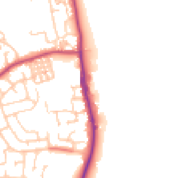 Daytime road noise heatmap for TS25 1BU