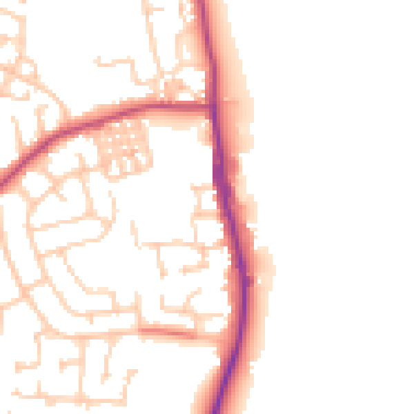 Daytime road noise heatmap for TS25 1BX
