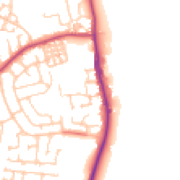 Daytime road noise heatmap for TS25 1BY