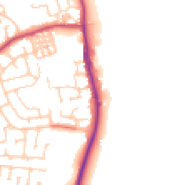 Daytime road noise heatmap for TS25 1DA