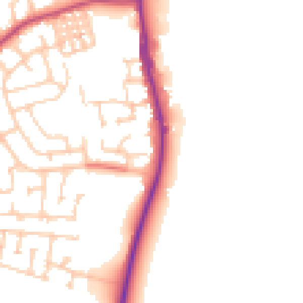Daytime road noise heatmap for TS25 1DD
