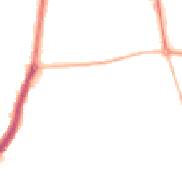 Night-time road noise heatmap for TS25 1DF