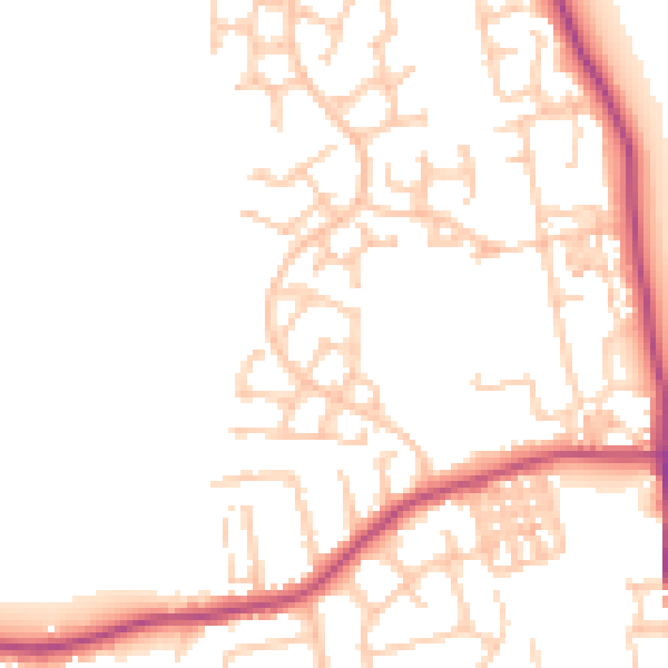 Daytime road noise heatmap for TS25 1DH