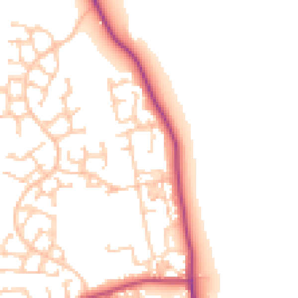 Daytime road noise heatmap for TS25 1DL