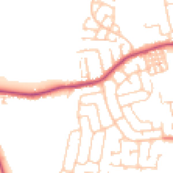 Daytime road noise heatmap for TS25 1DN