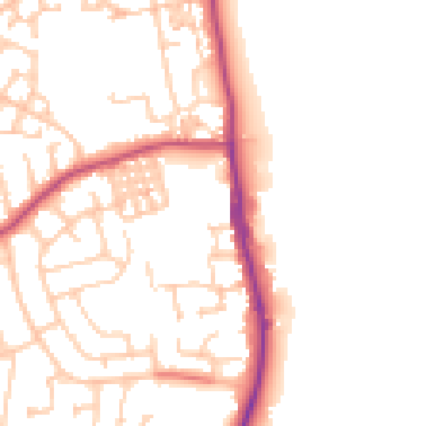 Daytime road noise heatmap for TS25 1DQ