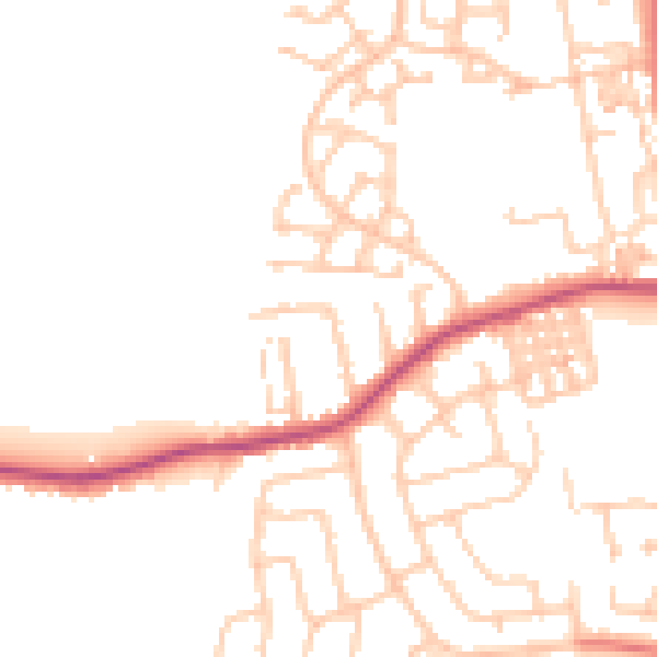 Daytime road noise heatmap for TS25 1DR